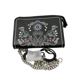 Brighton "Devonshire" Black Leather Cross Body Pouch Purse - NWT -